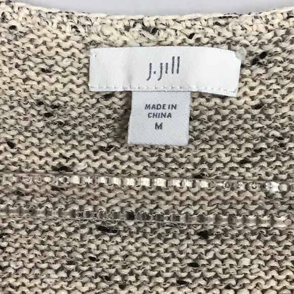 J. Jill Pure Marled Cowhide Speckle Textured Round Neck Pullover Sweater sz M - Picture 6 of 9